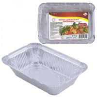 Форма д/выпечки однор,н-р3шт/уп,цена за уп,780мл,20*13*4см(кратность 6шт!!!),алюм МО8-101 Мультидом