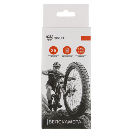 Велокамера, тм BY SPORT, 26х1.95/2.125, ниппель шредер, каучук