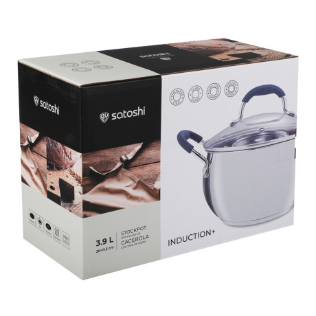SATOSHI Альба Кастрюля 20х11,5см. 3,9 л. со стекл. крышкой, индукция