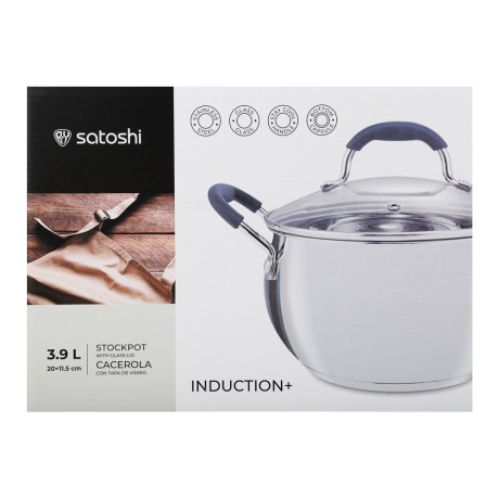 SATOSHI Альба Кастрюля 20х11,5см. 3,9 л. со стекл. крышкой, индукция