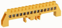 ЭРА шина PE земля ШНИ-8х12-14-Д-Желтый 14 отв в комб. изоляторе на DIN-рейку (10шт цена за шт) 62958