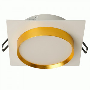 Feron cв-к встр. под лампу GX53, белый/золото, квадрат 110х110х40мм DL506 51362