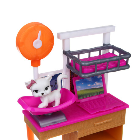 ИГРОЛЕНД Кукла ветеринар 28 см с питомцем и акс., PVC, ABS, полиэстер, 24х7х33 см