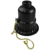 Ecola патрон с кольцом подвесной с выключателем на цепочке E27 Черный AB7SRBEAY (20!)