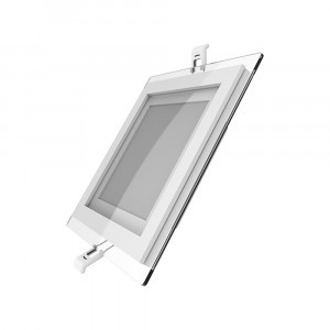 Gauss св-к встр. св/д квадрат с дек.стеклом 12W(990lm) 4000K 4K 160х160(118) алюм. белый 948111212