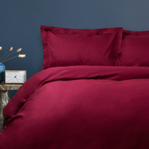 BY COLLECTION Комплект постельного белья евро, 100% хлопок, бордовый