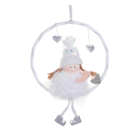 СНОУ БУМ Сувенир елочный Ангелочек 22 см, полиэстер, белый, 2 вида