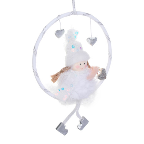 СНОУ БУМ Сувенир елочный Ангелочек 22 см, полиэстер, белый, 2 вида