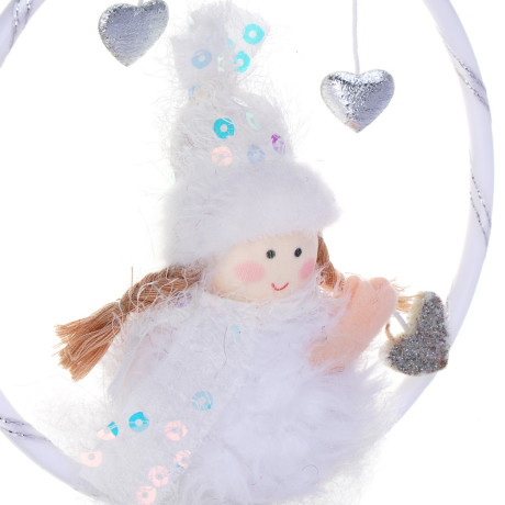 СНОУ БУМ Сувенир елочный Ангелочек 22 см, полиэстер, белый, 2 вида