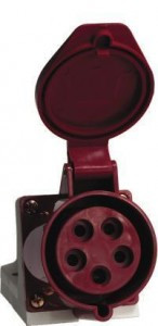 EKF розетка силовая CEE (разъем) стационарная наружная 134 3Р+РЕ 63А 380В IP67  ps-134-63-380