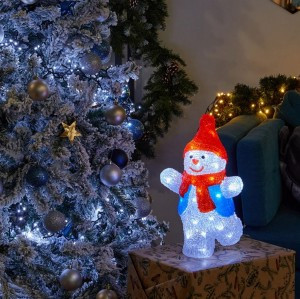 Фигура св/д ULD-M2234-040/STA "Снеговик" 2.5W 40LED, белый 22x17x34см IP20 Uniel