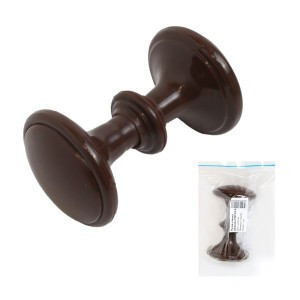 Ручка-кнопка дверная пластик РДП-03-6 шоколад Инд.упаковка+ШК (100) Башкирия