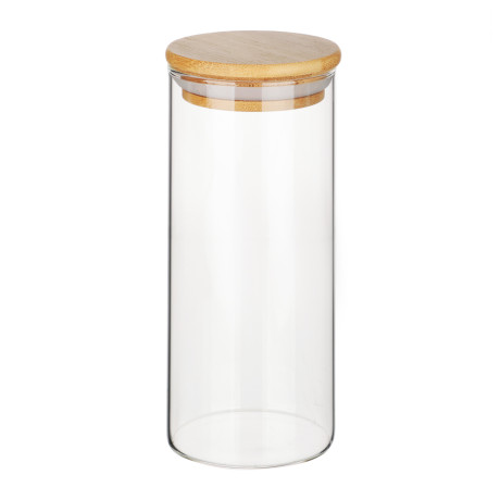 VETTA ЭКО Эллипс Банка для хранения 400мл, 15,5х6,5см, стекло, бамбук
