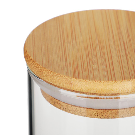 VETTA ЭКО Эллипс Банка для хранения 400мл, 15,5х6,5см, стекло, бамбук