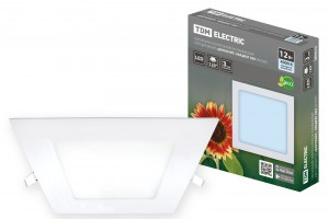 TDM св-к ультратонкий встр. св/д "Даунлайт" квадрат СВО(ДВО) (белый) 12W 4000К  SQ0329-0118