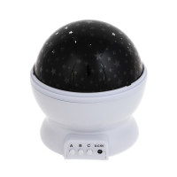 Светильник-проектор &quot;Звездное небо&quot;, 13.3х11.5см, 4LED, шампань/мульти, 3 реж., DС5V/1.5V, USB/4хААА