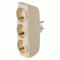 SmartBuy Разветвитель (тройник) 3роз. 16А бежевый земля 3.5кВт SBE-16-A04i-3z