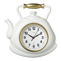 Часы настенные чайник 27х28,5 см, корпус белый с золотом &quot;Классика&quot;, арт.3129-002
