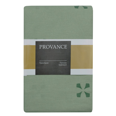 PROVANCE Простыня 1,5сп, 150х214см, 100% хлопок, поплин, зеленый