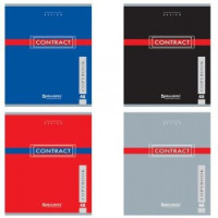 Тетрадь 48л. BRAUBERG клетка, &quot;CONTRACT&quot; (4 вида), обл. мел. карт.+ лак  400519