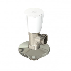 РосТурПласт Вентиль угловой удлиненный, 1/2"х1/2", латунь, никель, 36157