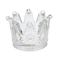 Подсвечник тм LADECOR "Корона" стеклянный, 6х6x5 см
