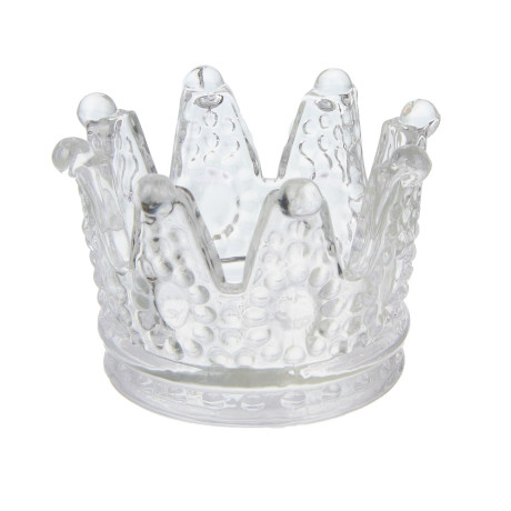Подсвечник тм LADECOR "Корона" стеклянный, 6х6x5 см