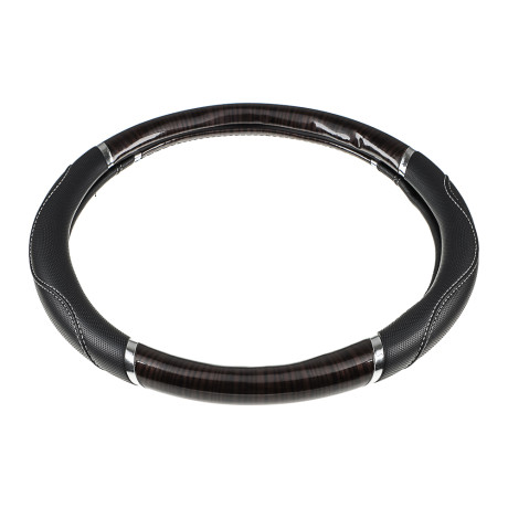 ЕРМАК Оплетка руля, экокожа, со вставками "дерево", черный, разм. (M) CB1201003BK