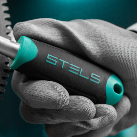 Ключ-трещотка 3/8", CrV, 72 зуба, с быстрым сбросом, матовый хром Stels