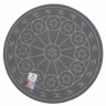 Коврик придвер 95см Runes круг Серый  RUN95-1039