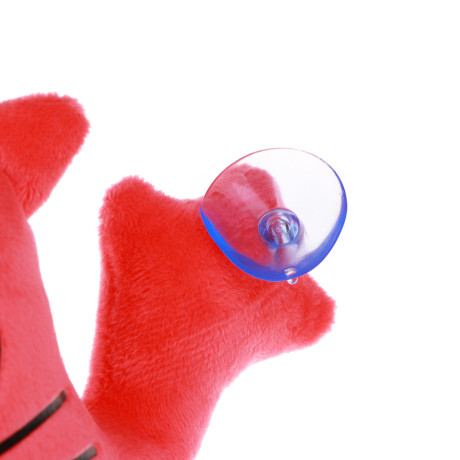 ЕРМАК Игрушка мягкая на присосках для авто "Кот Саймон" с надписью "Понять и простить" 20см, коралло