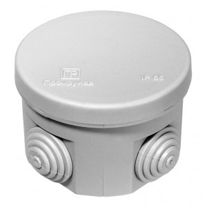 Промрукав коробка распред. ОУ d70х50 4 гермоввода, HF, серый (132шт) IP55 40-0110