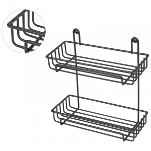 Полка для ванной настенная 2 яруса,ГРАФИТ,29*12,5*30см,металл,термопласт покрытие,310867/ Рыжий кот
