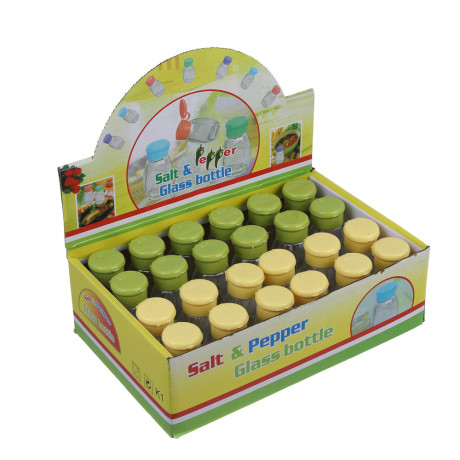 Солонка, стекло, пластик, 3,3х7,3см