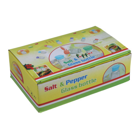 Солонка, стекло, пластик, 3,3х7,3см