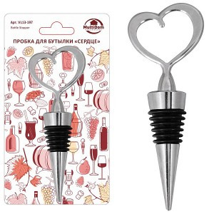 Пробка для бутылки "Сердце" 11,5*4,5*2см (кратность 3!!!) 13-197 Мультидом