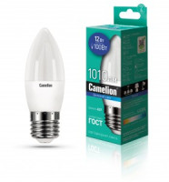 Camelion Свеча E27 12W(1010lm 220°) 6500K 6K матов. 107x38 пластик LED12-C35/865/E27