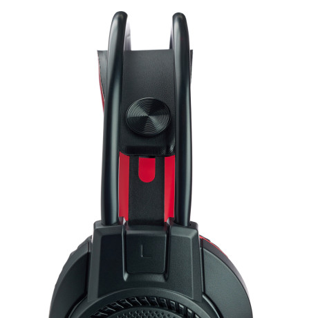 BY Наушники проводные с микрофоном игровые Сabasset 3.5мм 4pin-SPK+MIC 3,2 м, красные