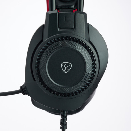 BY Наушники проводные с микрофоном игровые Сabasset 3.5мм 4pin-SPK+MIC 3,2 м, красные