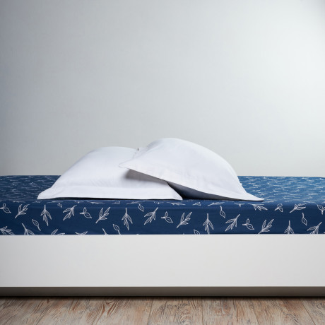 PROVANCE Нэви Простыня на резинке 140х200х20см, 100% хлопок, бязь, синий