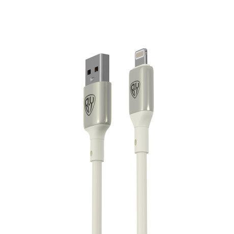 BY Кабель для зарядки Space Cable Pro iP, 2.4А, 1м, Быстрая зарядка, штекер металл, белый