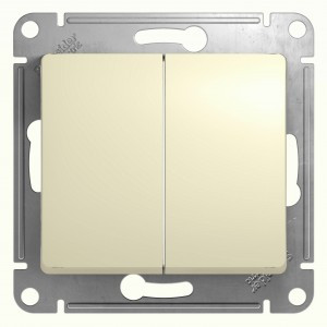 Systeme Electric GLOSSA мех. перекл. (проходн.) СУ 2 кл. беж. (пл.осн.) GSL000265 (20!)