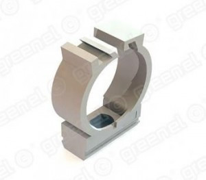 GREENEL крепеж-клипса с фиксатором d16мм для жестк. и гофр. труб СЕРАЯ (уп.100, цена за шт) GE50180