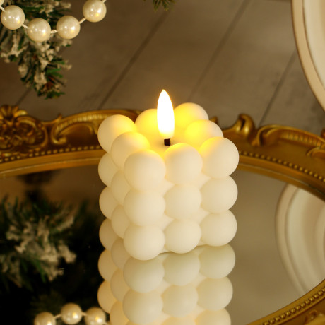 Светильник LED в форме свечи, 5,5-7х7,5-8см, 3хLR44, пластик, 2 вида