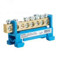 Stekker шина нулевая "ноль" на DIN-изоляторе 6x9, 8 отв. синий LD556-69-8 49558