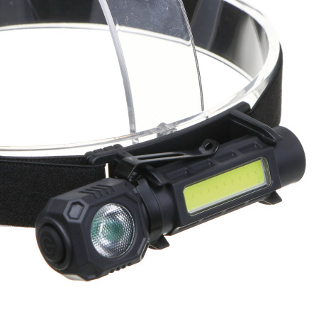 ЕРМАК Фонарь налобный, XPG+COB, 4 режима, 500мАч, зарядка Туре-С, 103х27х25 мм, пластик