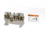 TDM зажим клеммный безвинтовой (ЗКБ) 2 вывода 6 мм2 52А серый (фаза) (24!) SQ0822-0007