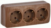 IEK GLORY роз. ОУ 3 мест. 16А (земля) РС23-3-ХД дуб ERH31-K24-16