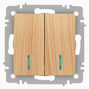 ЭРА Intro Accent мех. выкл. СУ 2 кл. (инд.) 10А 250В, сосна 6-105-11