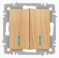 ЭРА Intro Accent мех. выкл. СУ 2 кл. (инд.) 10А 250В, сосна 6-105-11